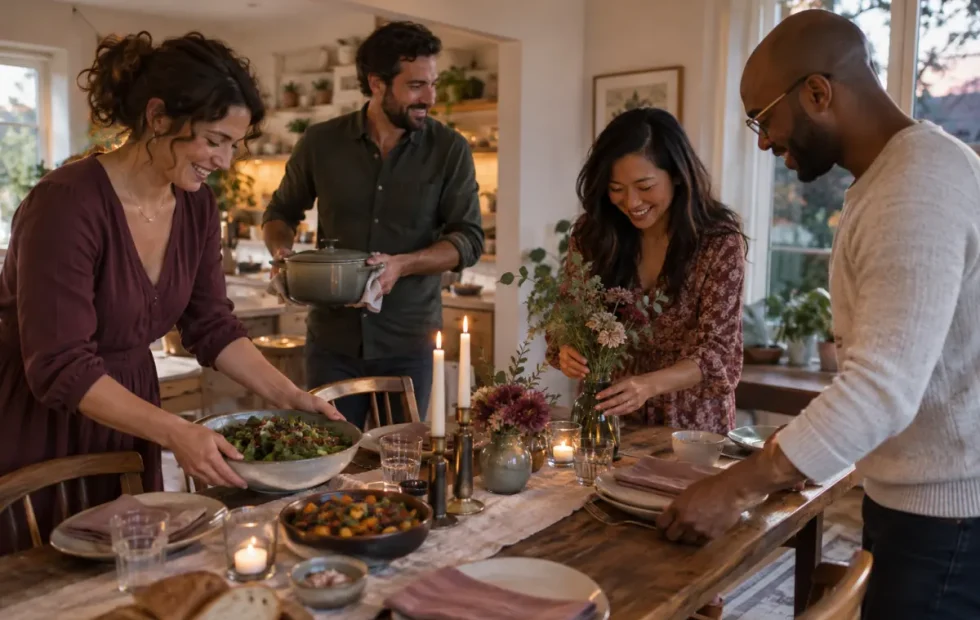 A dinner invitation does not need a perfect table